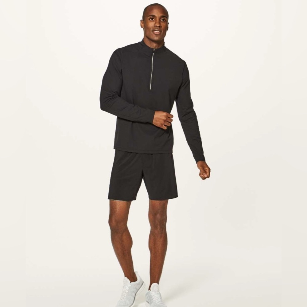 Lululemon Surge Warm 1/2 Zip Black Run Stretch Athletic Yoga Long Sleeve Top M